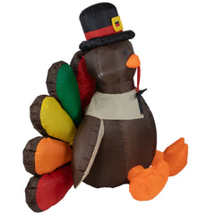 Pre-Lit Pilgrim Turkey Inflatable Thanksgiving Outdoor Yard Decoration - 6'