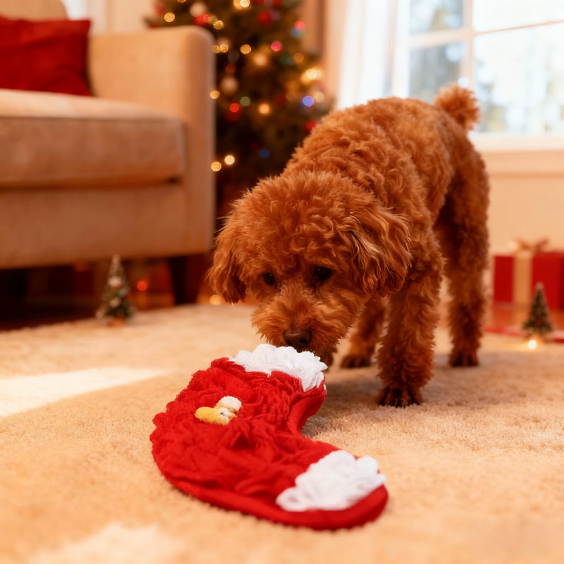 The New Christmas Product Dog Sniffing Pad Is Soft and Comfortable, Which Helps Exercise the Dog'S Foraging Ability. Red Christm