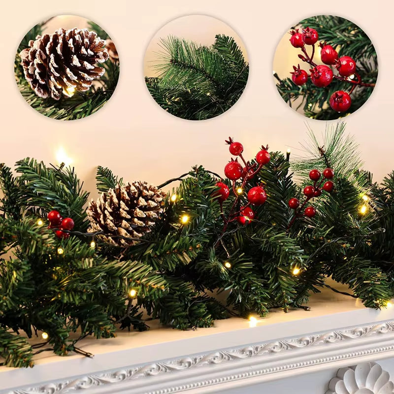 New Product Rattan Strip with Lamp Christmas Decoration Light Strip PVC Material Christmas Tree Activity Pendant Atmosphere Lamp