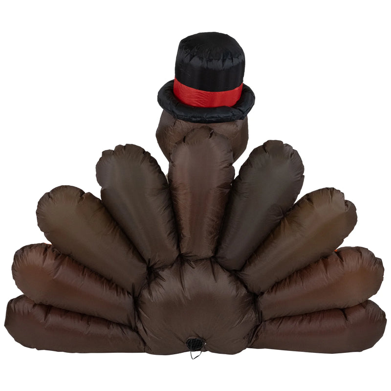 Pre-Lit Pilgrim Turkey Inflatable Thanksgiving Outdoor Yard Decoration - 6'